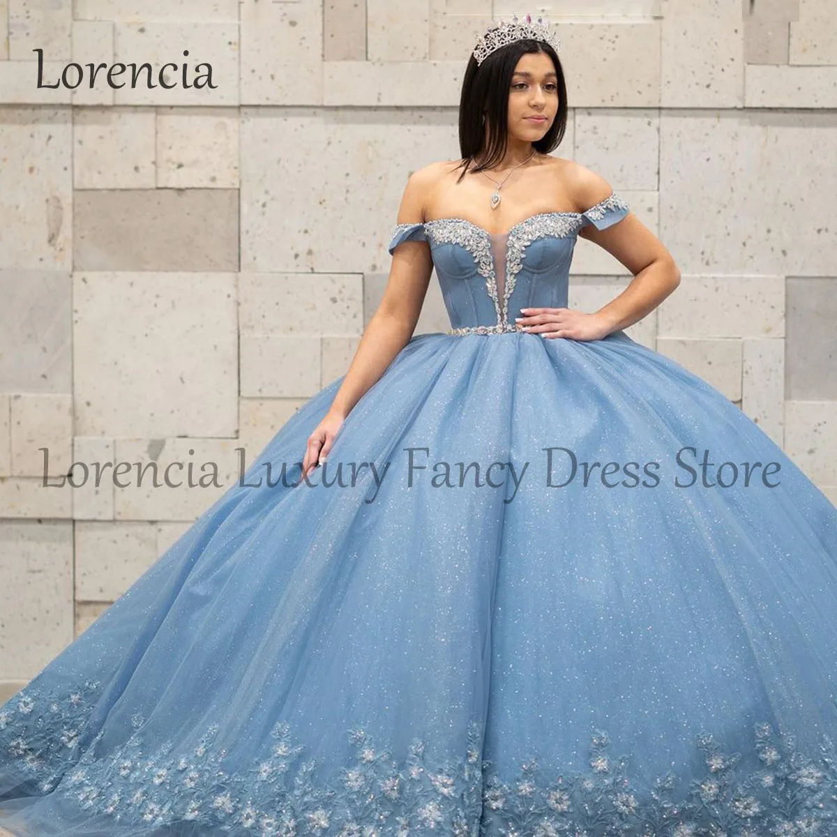 Мексиканское платье для Quinceanera, милое бальное платье с открытыми плечами и 3D цветами, официальное платье с аппликацией, 15 лет