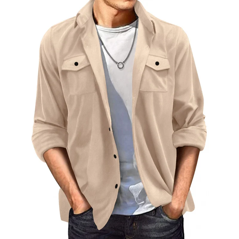 

European and American Suede Jacket for Men Spring and Autumn Best-Selling Leisure Loose-Fitting Jacket Top