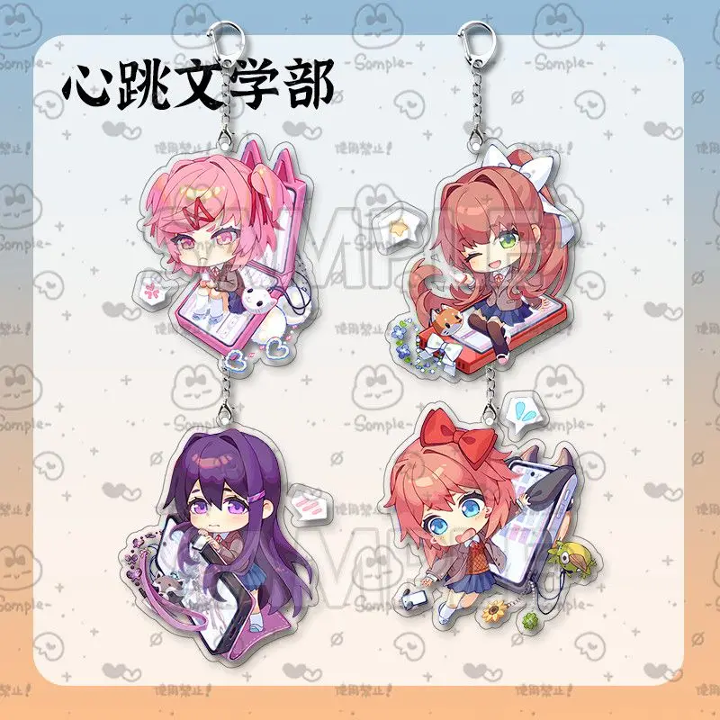 Doki‑Doki Literature Club Acrylic Keychain Monika Natsuki Yuri Chibi Version Indie Style Student Daily Accessory Holiday Present