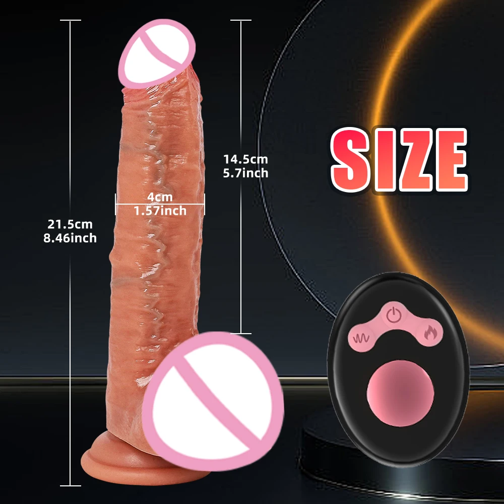 التلقائي التوجه اللاسلكية هزاز قضبان اصطناعية تلسكوبية للنساء كبير دسار فيبرادور التدفئة الجلد الشعور واقعية القضيب 18 + #6