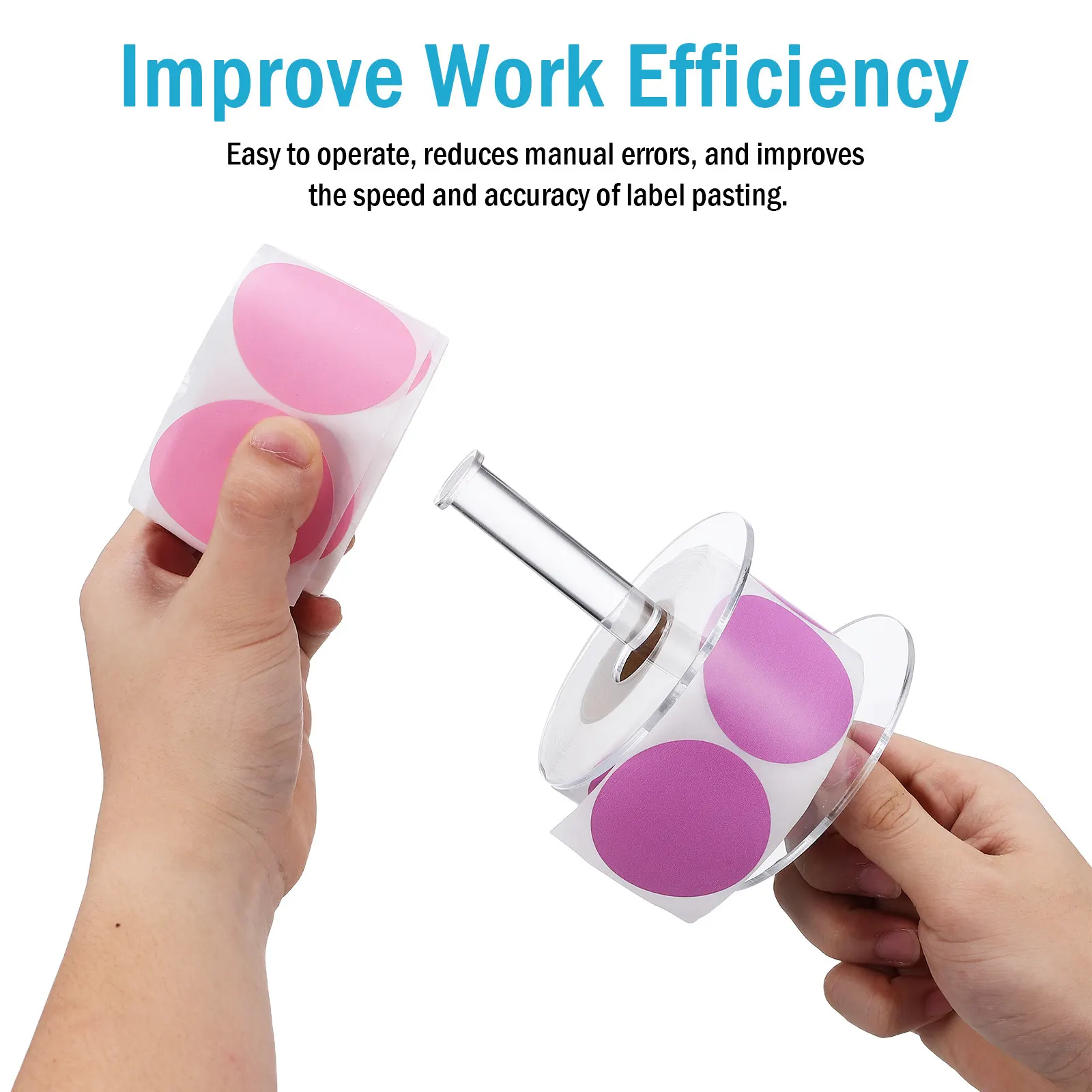 Sticker Dispenser Adjustable Label Dispenser For Office Home Clear Acrylic Sticker Roll Holder Organizer Manual Label Applicator