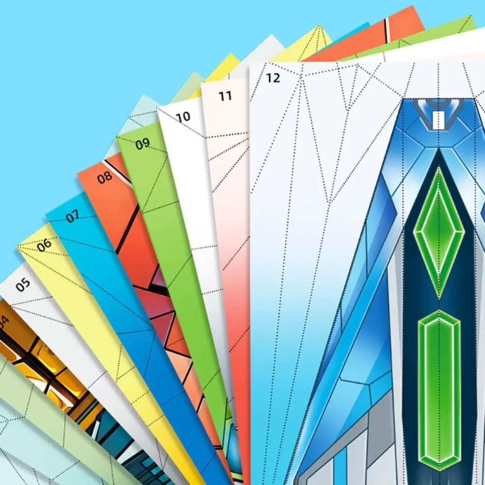 Papier handgemachte farbige Papier Set Montessori Folding Flugzeug Origami Set Cartoon 3D vielseitige Papier Flugzeug Spielzeug