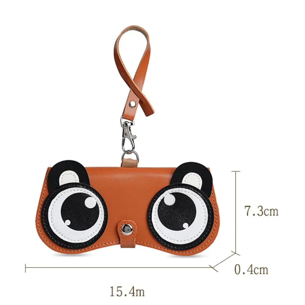 Cute PU Leather Sunglasses Case 5 Colors Soft Glasses Storage Cartoon Pendant Bag Box Women Men