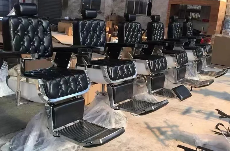 Salon Station Barber Styling Chair Salon Furniture Hot Sale Hydraulic Reclining Barber Chair Wide Man