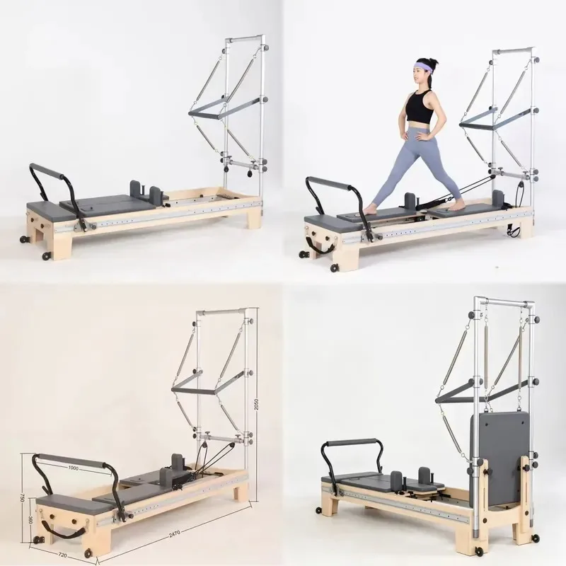 Home Pilates Equipment Hot Sale Set Dual Track Wooden Trainer Commercial and Household