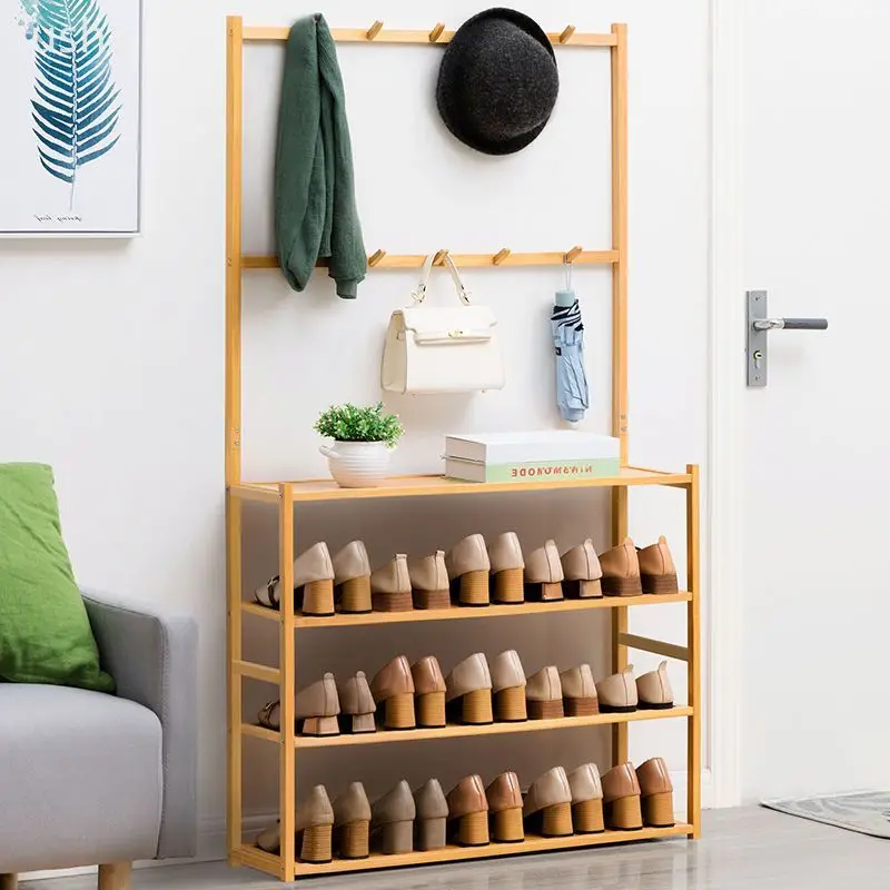 Shoe rack doorway sturdy shoe cabinet household storage simple multi-storey rental room storage dustproof non-solid wood