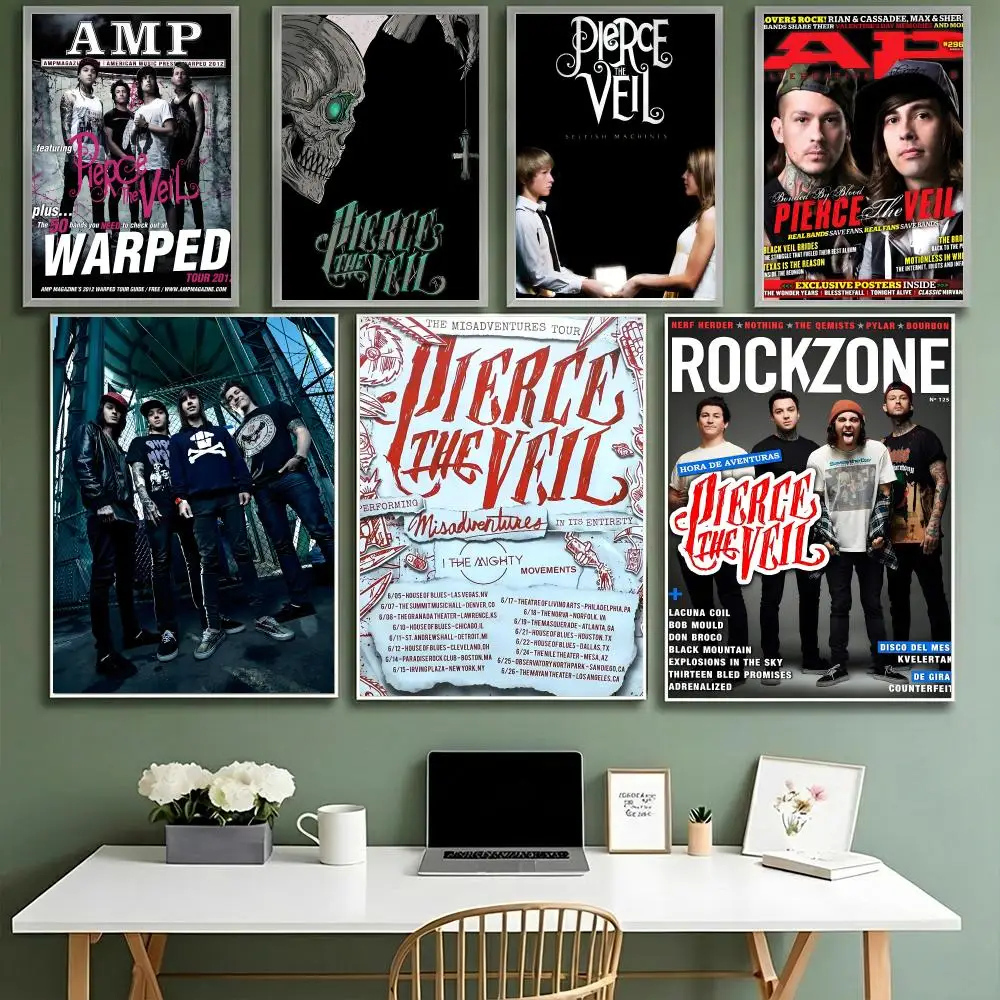 Band P-Pierce The Veil Poster HD Waterproof High-Toughness Self-Adhesive Wall Decor Universal