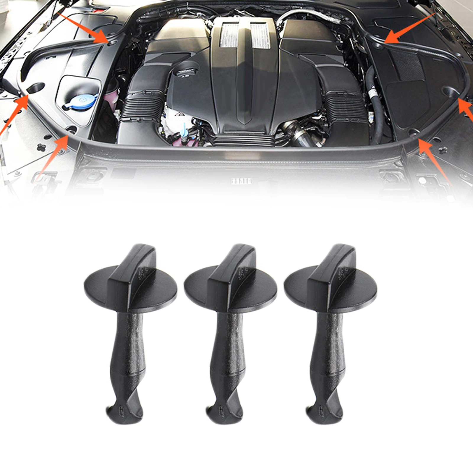 3pcs Rotating Clip Lock A0009982395 For Mercedes For FACELIFT S500 L 4MATIC For S320 L Business For EDITION For S500 4MATIC  