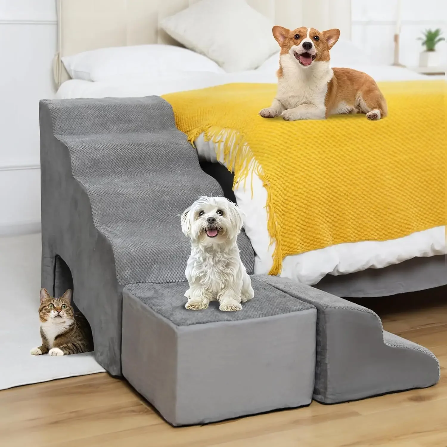 Elevated pet staircase A28 bed protection joint non-slip wear-resistant silent multi-layer large dog household step pad