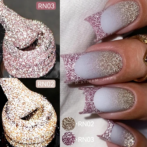 Imagen 2 del producto LILYCUTE 7ML Rosa oro Gel reflectante esmalte de uñas Superflash brillante láser brillante para manicura arte de uñas barnices de Gel UV