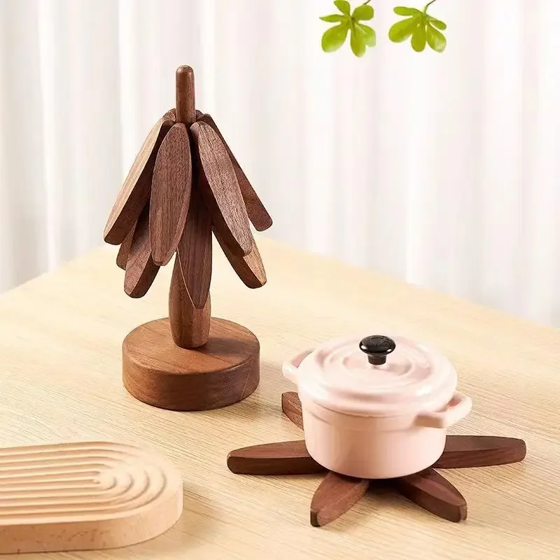 

Wooden Trivet for Hot Dishes, Tree Design, Anti-Scald Table Mat, Heat Insulated Pad, Coasters for Pots, Decorative Placemats