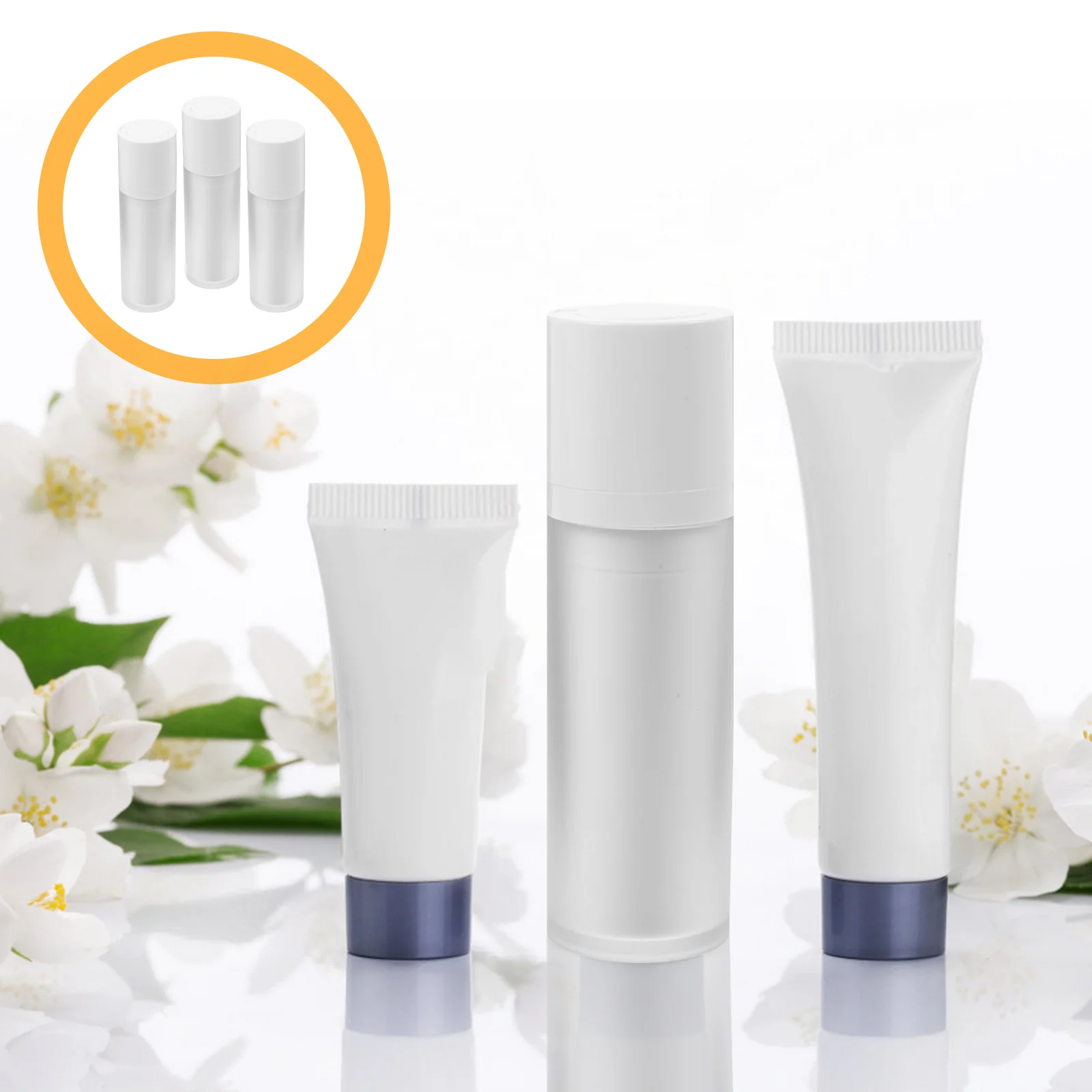 

3 Pcs Frosted Lotion Bottle Container Cream Small Pump Abs Pp Vacuum Dispenser Bottles Travel for Creams Toiletries