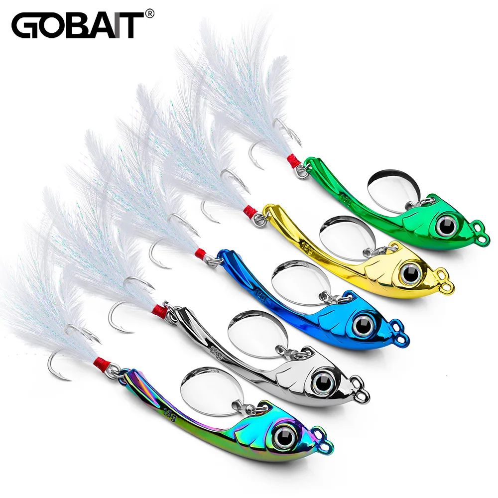 VIB Spinner 7g 10g 15g Fishing Lure Rotate Spoon Blade Swivel Hook Pesca VIBRATION Gear Sinking Swimbait Tackle Metal Jig Bait