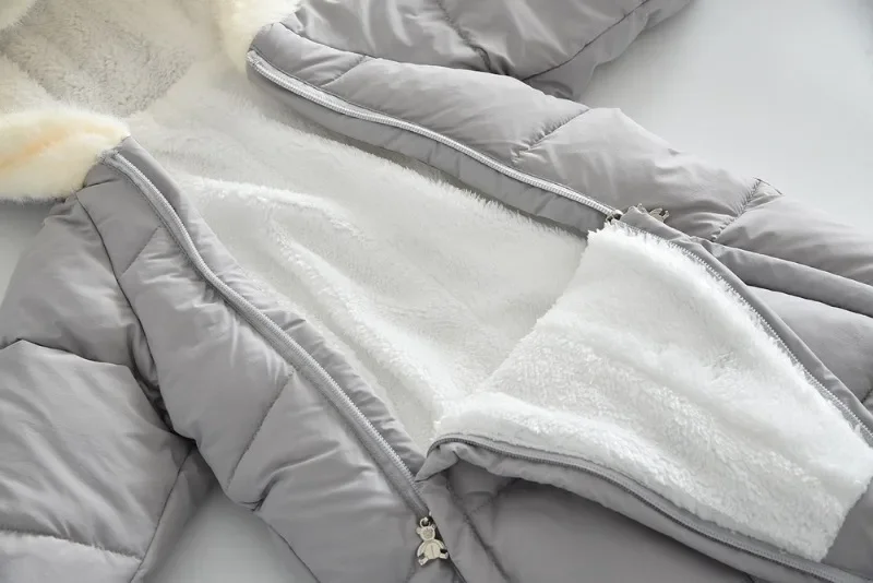 4-teiliges Set BELLBELL Winter-Strampler für Neugeborene Mädchen + Schal + Handschuhe + Schuhe, Outfit mit Kapuze, Plus Samt, warm, für Säuglinge, Babys, Mädchen, Jumpsuits – Detail 17
