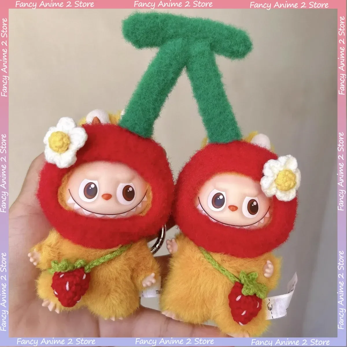 

Для Mini Labubu 4,0 плюшевая кукла, милая одежда в форме вишни, наряд для куклы 2Labubu, рождественские наборы для куклы серии Love, одежда