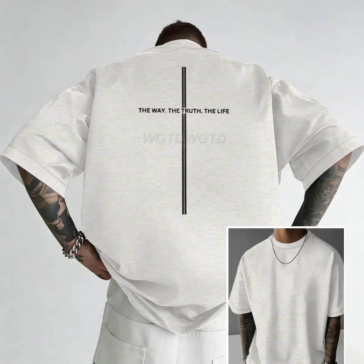 M-6XL Unisex Oversized Plus Size Tshirt Christian Faith Tee The Way The Truth The Life T-Shirt Vintage Christian Gift Tee