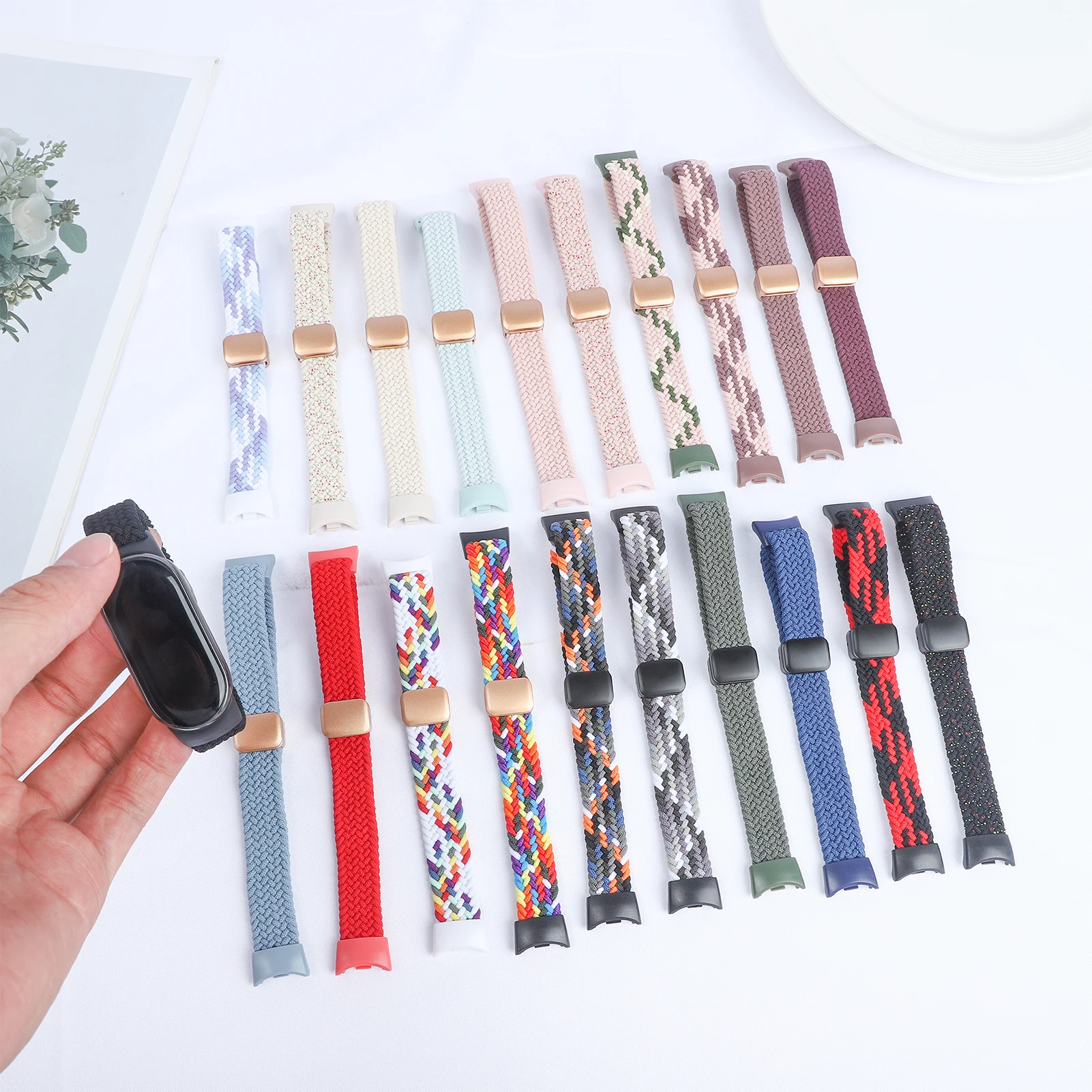 Magnetic Braided strap for Xiaomi Mi Band 10 Accessories breathable nylon Bracelet belt pulseira correas for Xiaomi Mi band 9 8