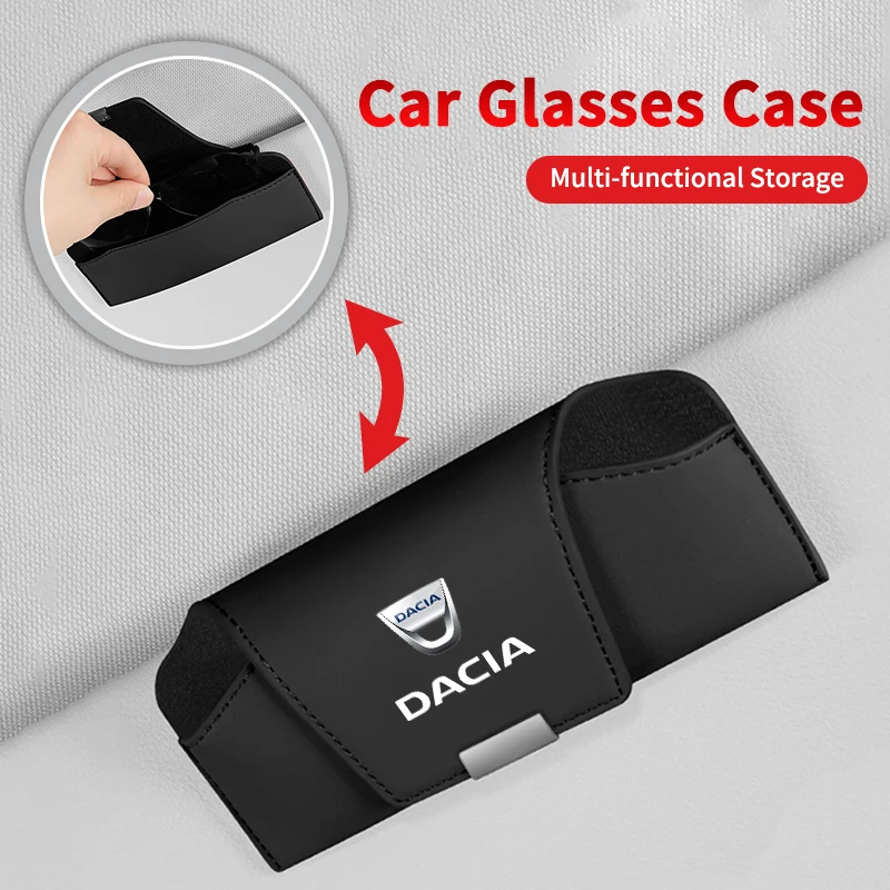 Magnetic Car Visor Sunglasses Storage Box Glasses Holder Stickers For Dacia Duster Logan Sandero Lodgy Dokker Sandero Stepway