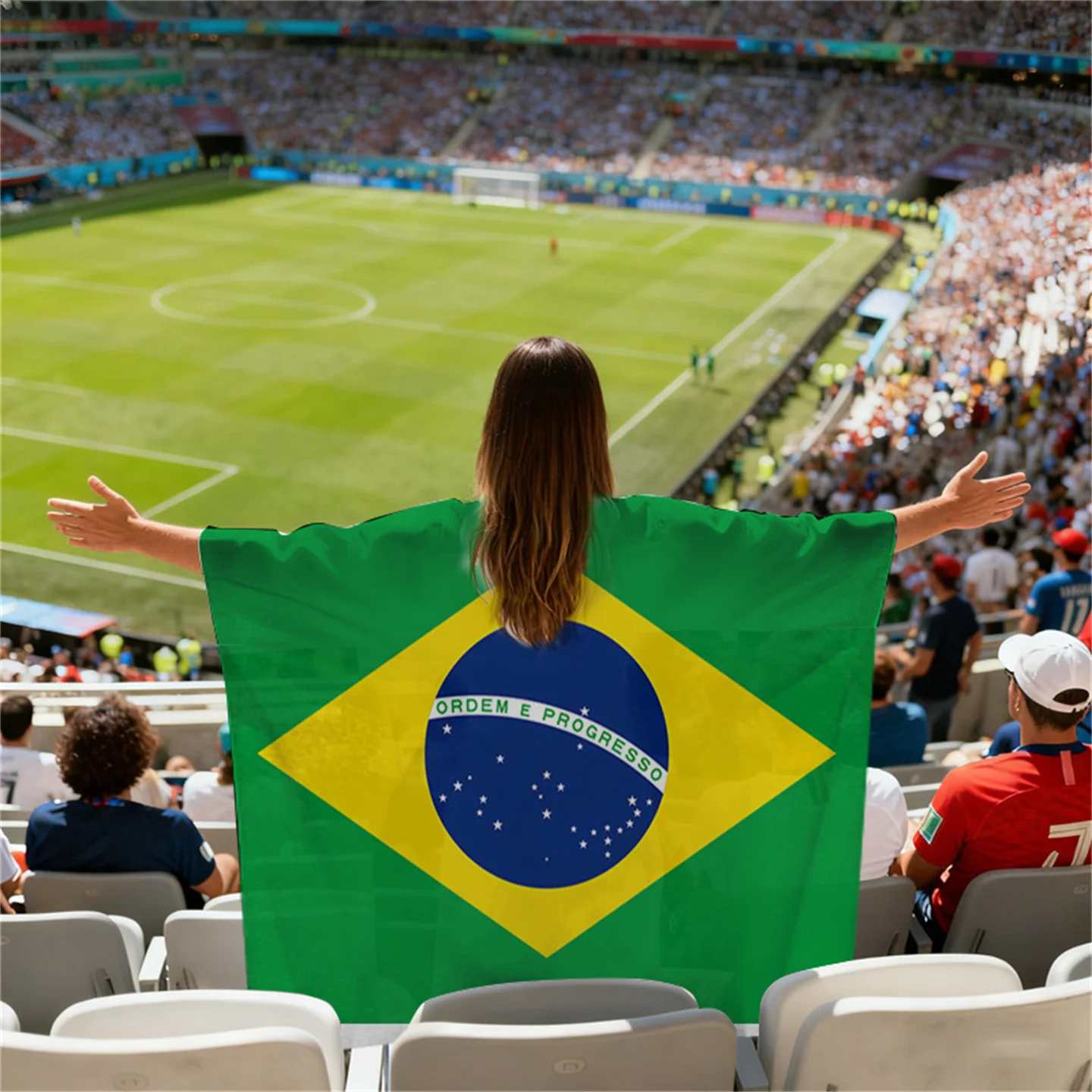 2026  Flag Football Fans Cheering Scarf Background Cloth Banner International Fans' Shoulder Wrap Cheerleading Supplies view 4