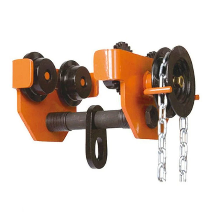 Hand-pushed H-chain gear hoist lift with monorail track