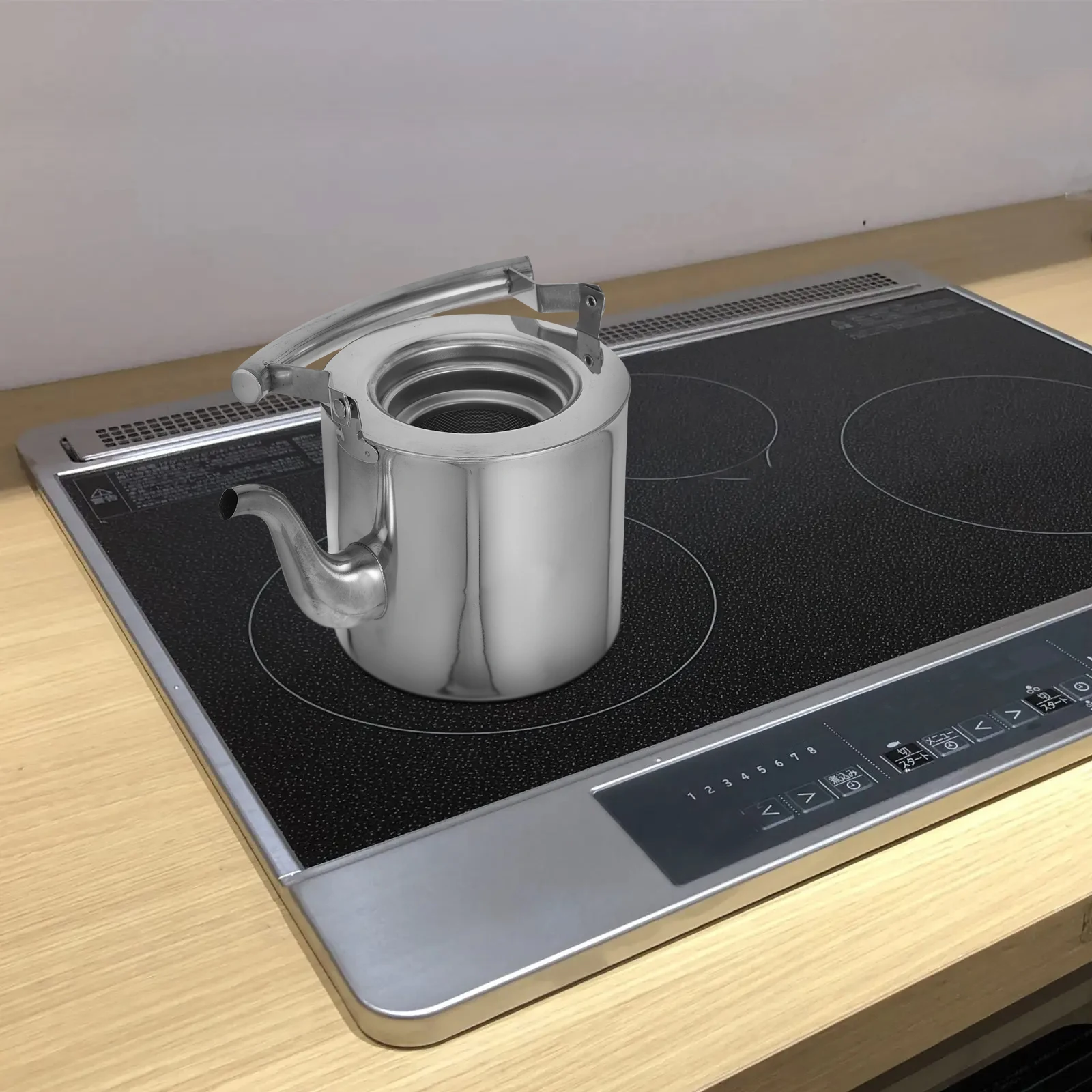 

1pc Stainless Steel Water Kettle Large Capacity Camping Outdoor Boiler Foldable Safe Pouring Tea Coffee Pot Stovetop Thickened