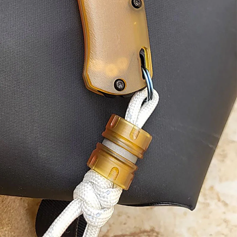 Imagem -05 - Pei-titanium Alloy Faça Você Mesmo Faca Beads e Pingentes Lanyard Umbrella Rope Pendant Edc Woven Paracord Acessórios Faca Presente 3in 1