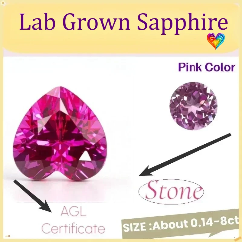 

Lab Grown Sapphire Pink Color for Jewel Making DIY Ring Necklace Earrings Main Materials with GRA Certificate Daily Matching