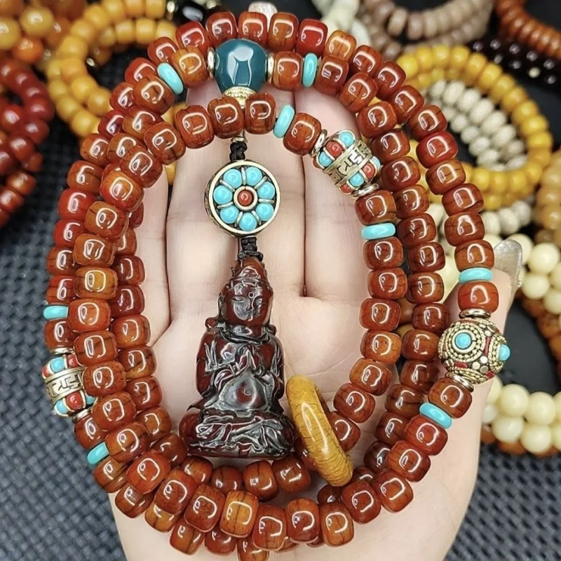 108 Yak Bone Beads, Nepalese Style, Guanyin Pendant, 10Mm