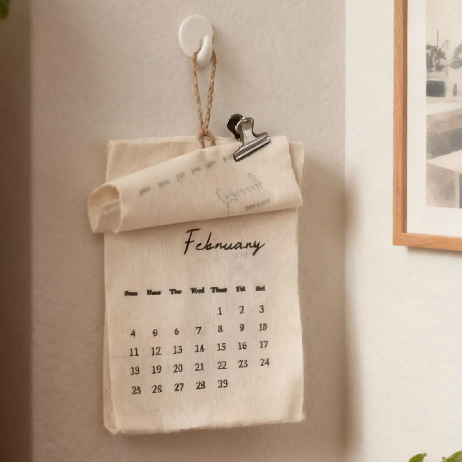 2026 Fabric Wall Calendar - 12-Month Textile Planning Tool for Home, Office, Classroom & Study Room Home Decor Teachers Students