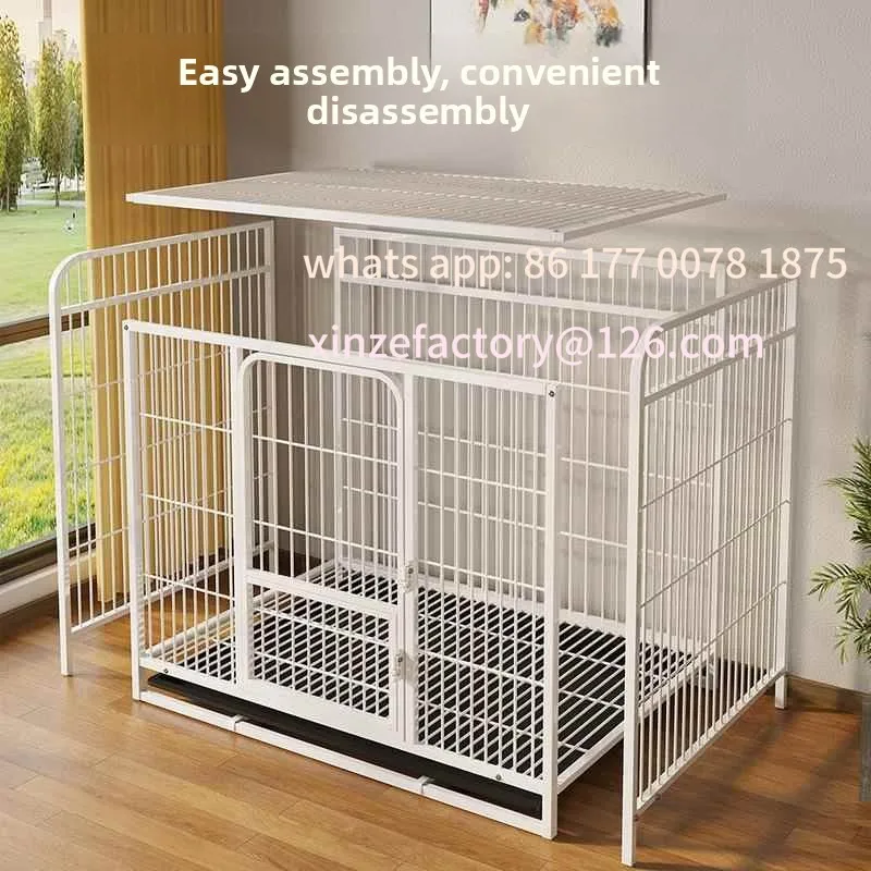 Customizable Sturdy Dog Cage for Small to Medium Sized Dogs with Storage Large Square Tube Pet Cage Dog House Iron Cage