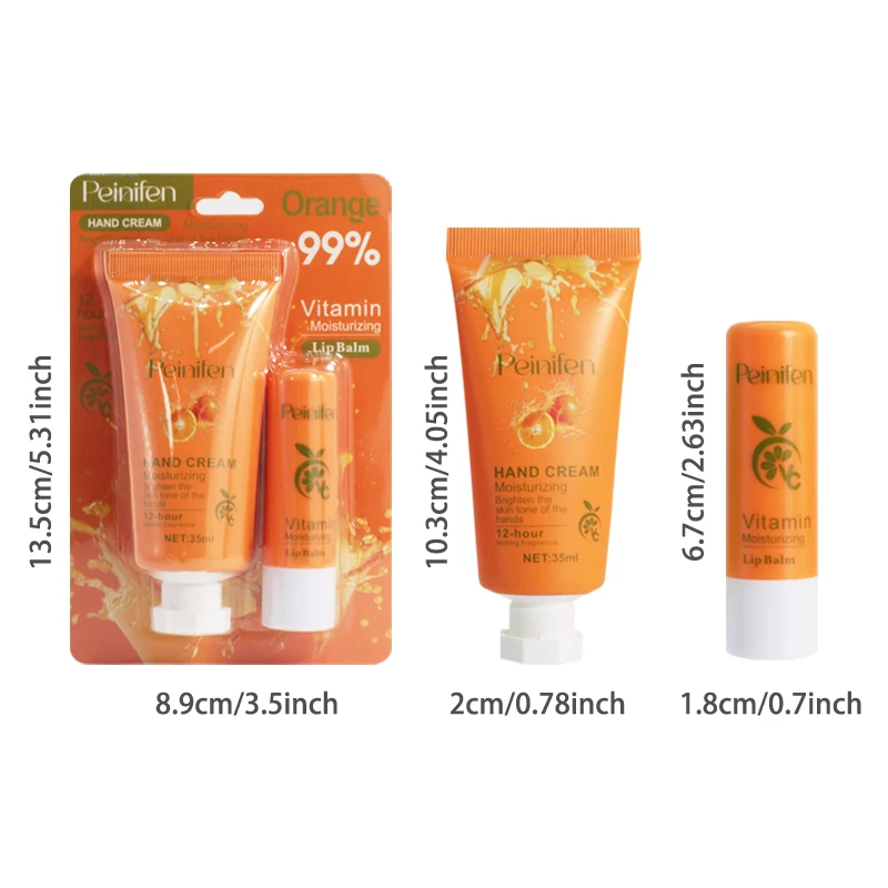 2PC Hand Cream+lipstick Set Moisturizing, Moisturizing, Refreshing, Non greasy, Smoothly Smear Autumn and Winter Gifts