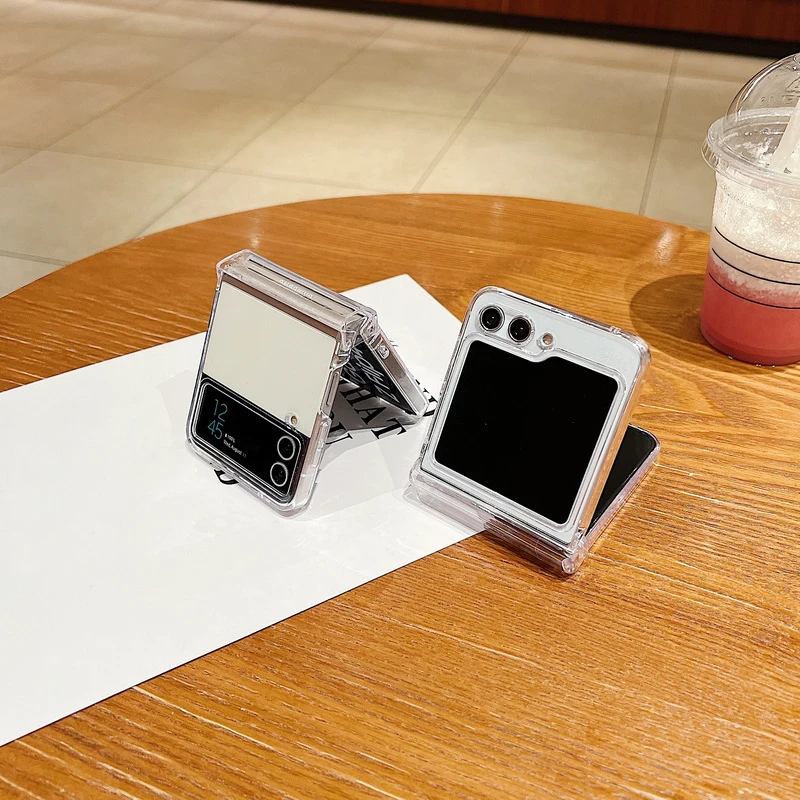 Klare Handyhülle für Samsung Galaxy Z Flip 8 7 FE 6 5 4 3 5G Stoßfeste, faltbare, transparente, harte Schutzhülle für Samsung Z Flip8 Flip6 – Detail 2