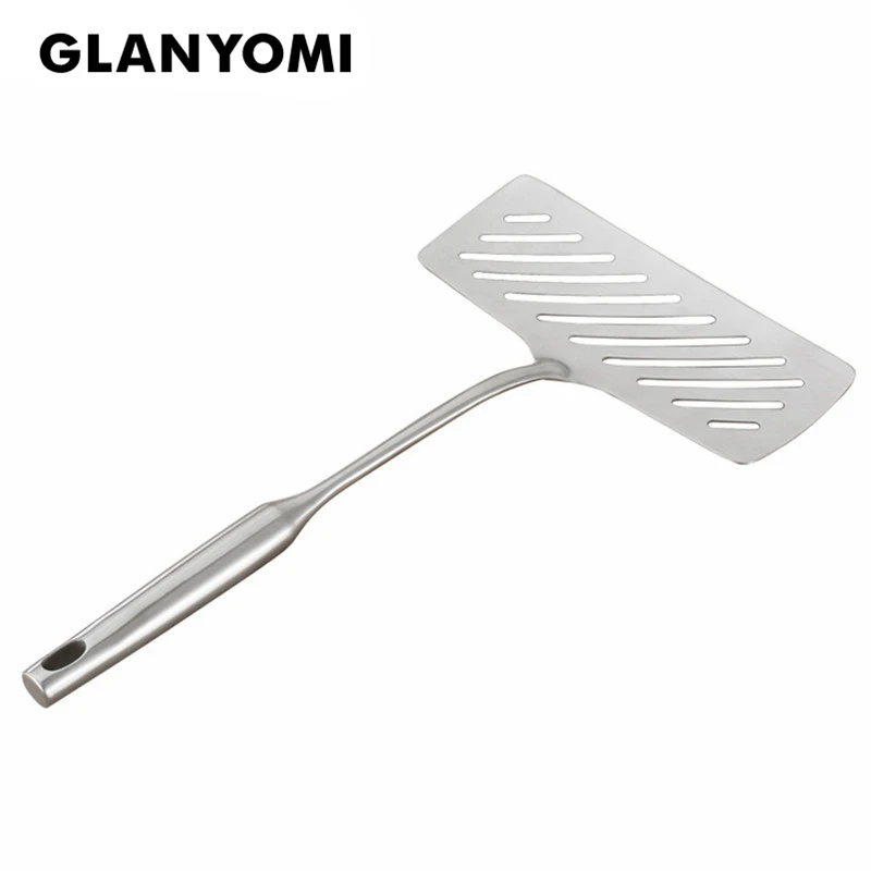 

304 Stainless Steel Extra Wide Fish Spatulas Steak Shovel Fish Turner Slotted Beveled Kitchen Cooking Utensils