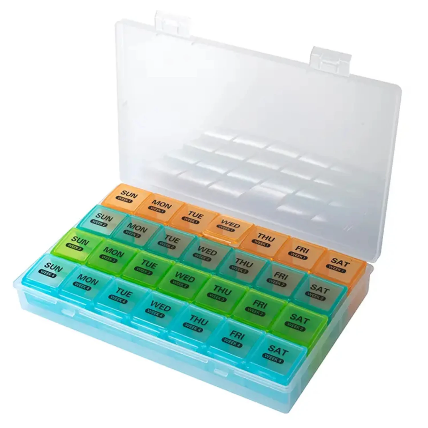 

Convenient Large 4-Week Monthly Pill Organizer with Dust-Proof Case for Easy Storage and Access - Organize Fish Oils, Vitamins,