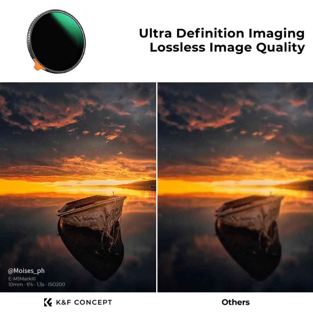 K&F Concept 67 mm variabler ND-Filter ND3 ND1000 77 mm 82 mm ND3-1000 Ultradünner Filter NANO-X-Serie 49 mm 52 mm 55 mm 58 mm 62 mm 72 mm – Detail 5