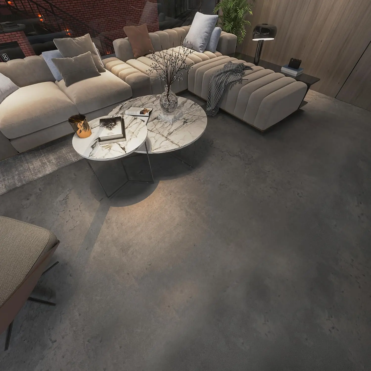 3/5/10m PVC Thicken Floor Stickers Cement Grey Self-adhesive Floor Sticker Flor Living Room Home Decoration For Kitchen Bathroom