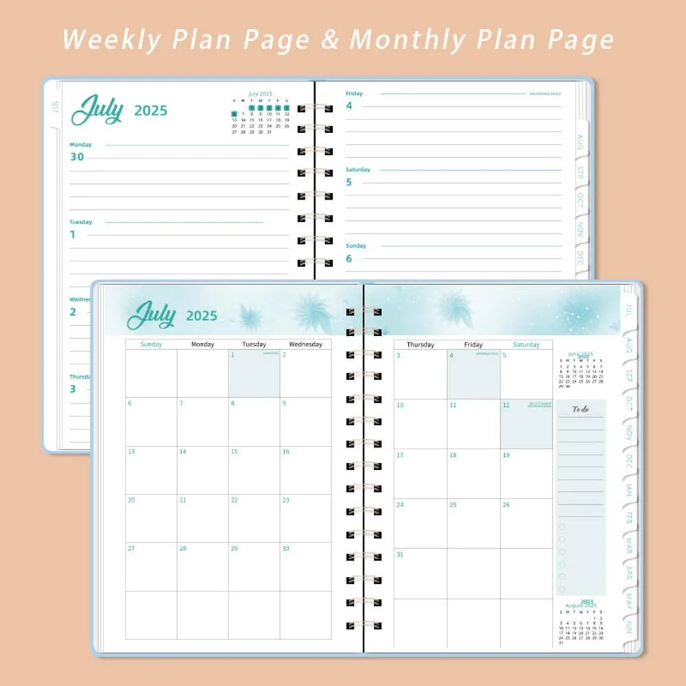 With Index Tags Coil 2025 Planner Notebook 365 Days Daily Plan a5 Agenda Notebook Diary Notepad Time Organizer Schedule Notepad
