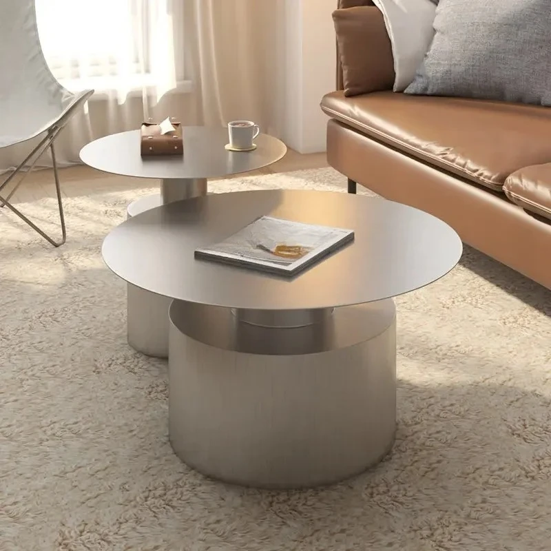 Modern Stainless Steel Coffee Table Combination Nordic Creative Living Room Sofa Side Several Light Luxury Metal Coffee Table