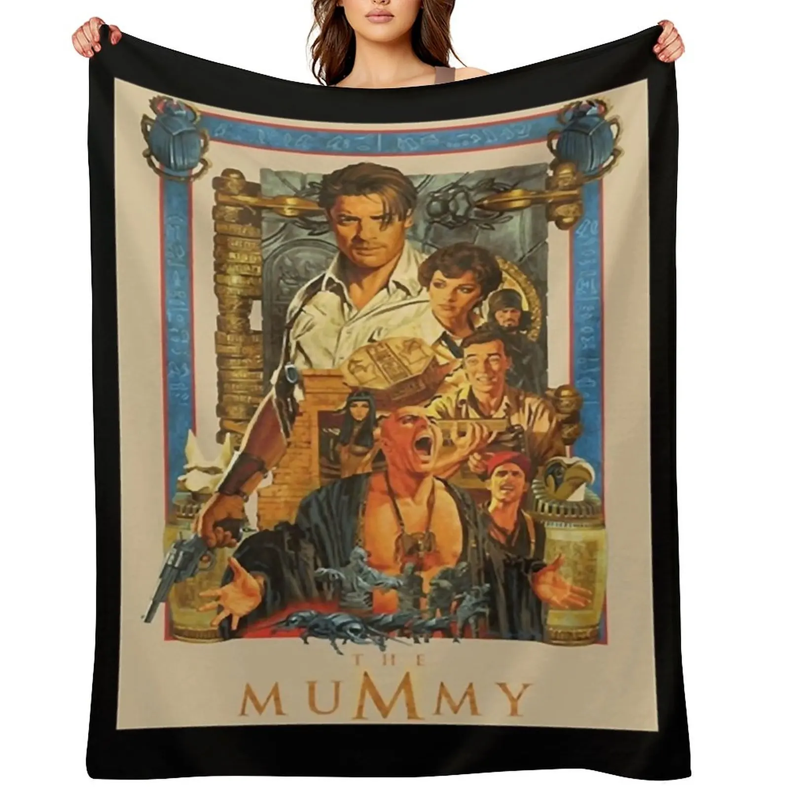 

Brendan, Fraser the Mummy rick oconnell Throw Blanket Flannels Blankets For Bed Bed valentine gift ideas Blankets