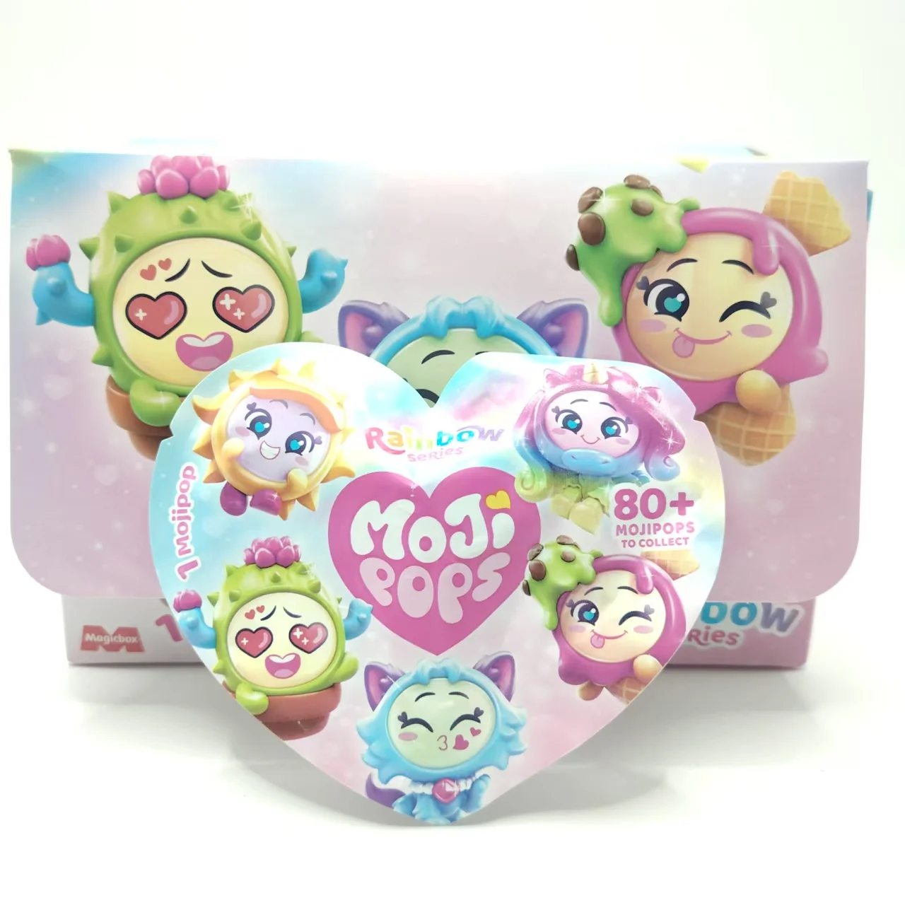 

1pcs Moji Pops Collection Toys Rainbow Series Glitter Crystal Effect Swap Faced Solf Mini Figures Toy Girls Xmas Birthday Gift