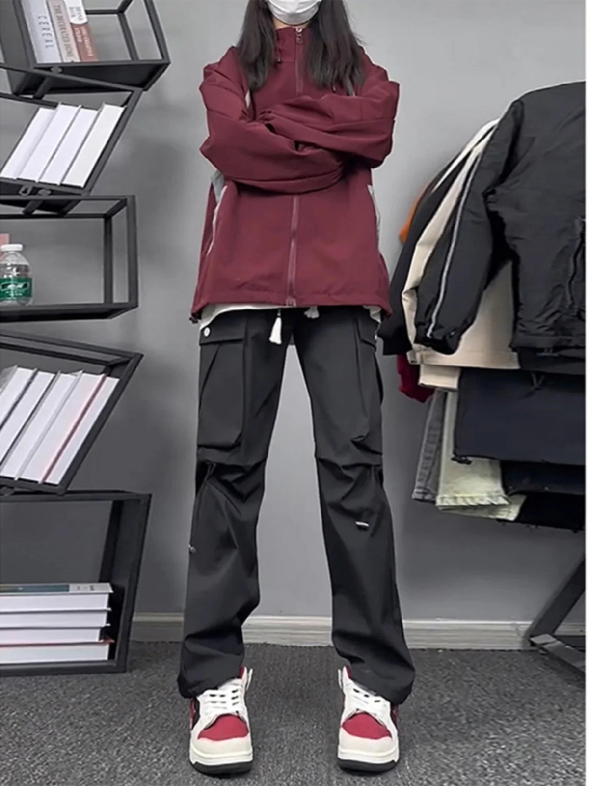 

Men's Winter Fce Lined Tee-Proof Hiking Trousers Outdoor Casual Straight Leg Pants Anti-Wrinkle Geometric Pattern Youthf...