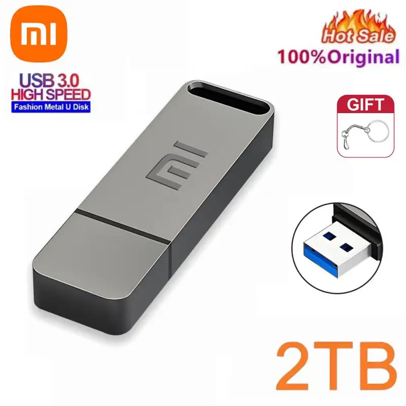 XIAOMI 2TB Metal U Disk 2 IN 1 OTG 1024GB 64GB Flash Drive USB 3.1 512gb 1TB Pen Drives Memory Stick Type C Adapter Gifts New