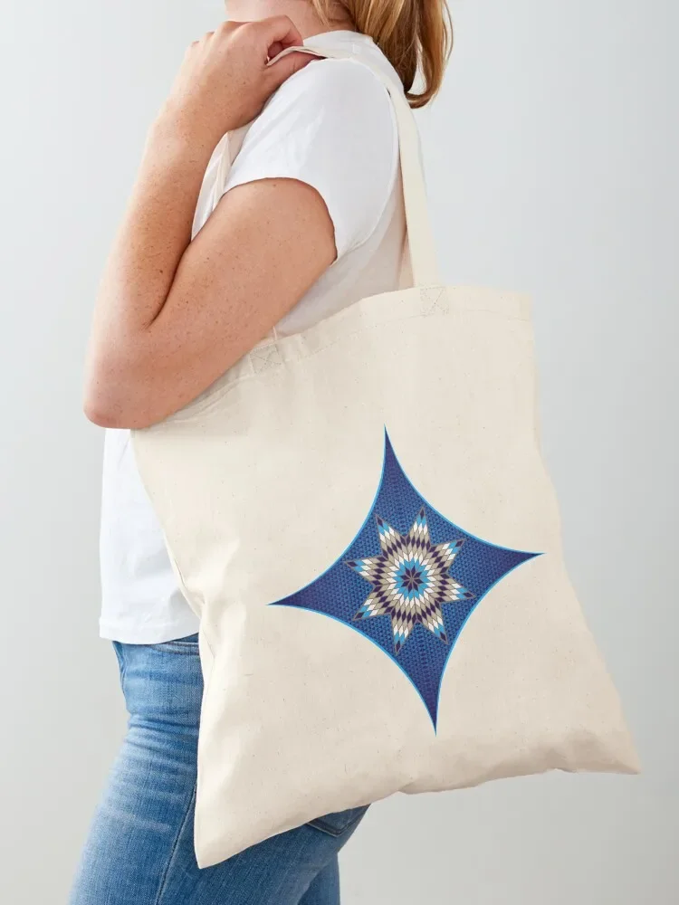 Morning Star with Tipi's (Blue) Tote Bag tote bag university Canvas shoulder bag