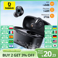 Baseus Bowie MA10/MA1s Ture Wireless Earphones 48dB Noise Cancelling Bluetooth 5.3 Wireless Headphones Sports Earbuds IPX4 38Hrs