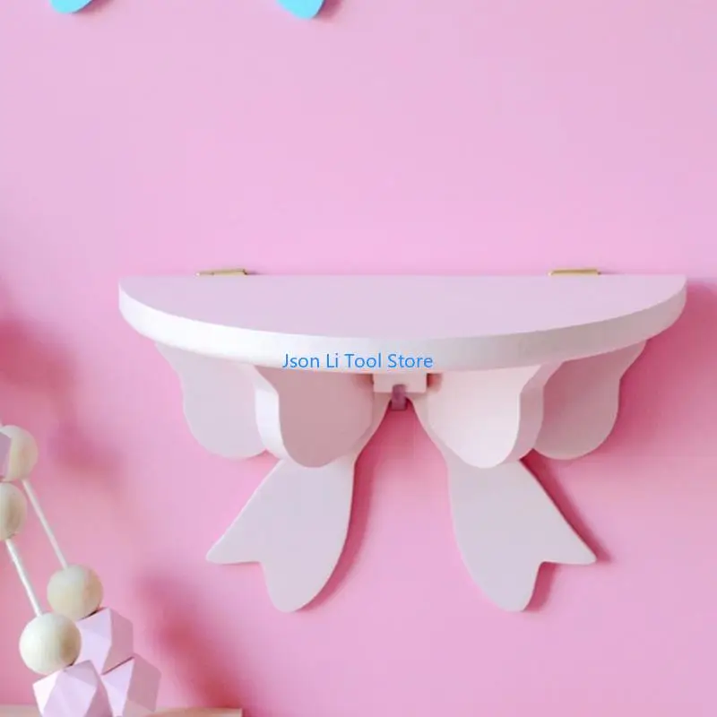 

Y08D Wooden Sweet Bowknot Storage Rack Wall Hanging Decoration Crafts