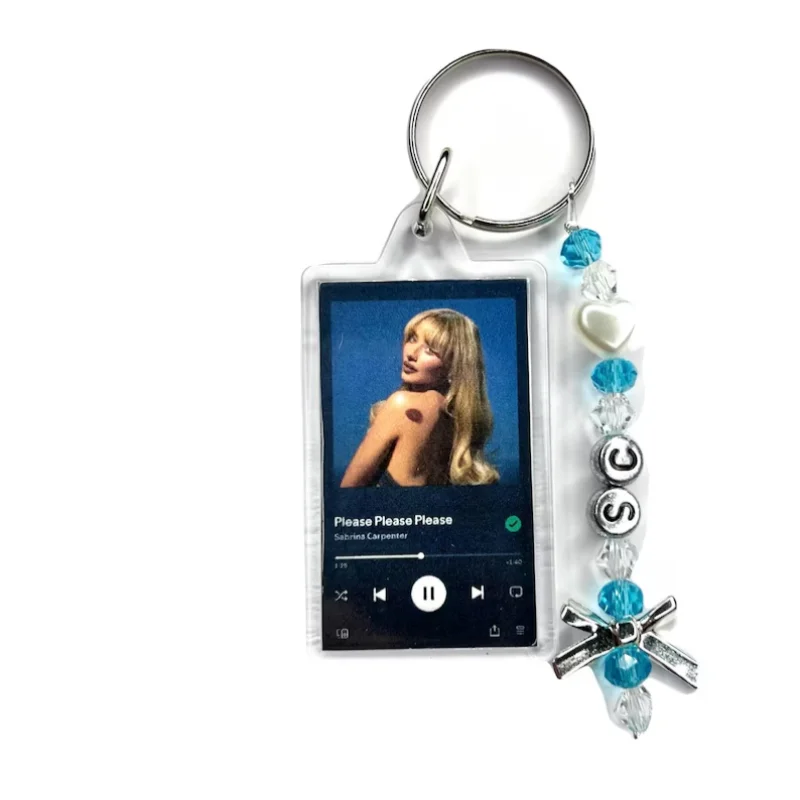 Sabrina C Short n' sweet inspired keychain song plaque bead name purse keychain shortnsweet tour - Juno-bed chem-taste- espresso