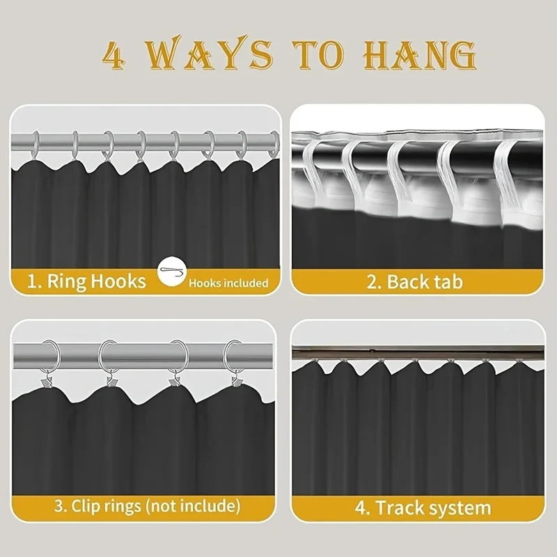 Blackout Room Divider Curtains, Sliding Glass Doors Curtain for Privacy, Rod Pocket Blackout Curtains with Hooks for Bedroom view 5