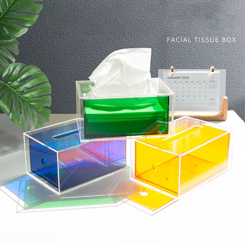 

Tissue Dispenser Box Cover Clear Acrylic Tissue Case Holder, Dryer Sheet Holder for Car,Bathroom,Laundry,Office,Counter Table