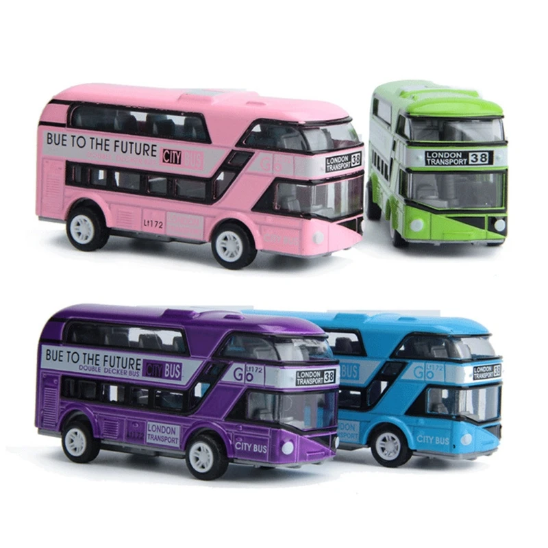 1:43 Car Model Double-decker Bus Alloy Diecast Vehicle For Kids Boys