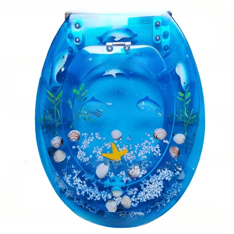 Resin Cute Parent-child Toilet Lid, Dual-use for Adults and Children, Thickened